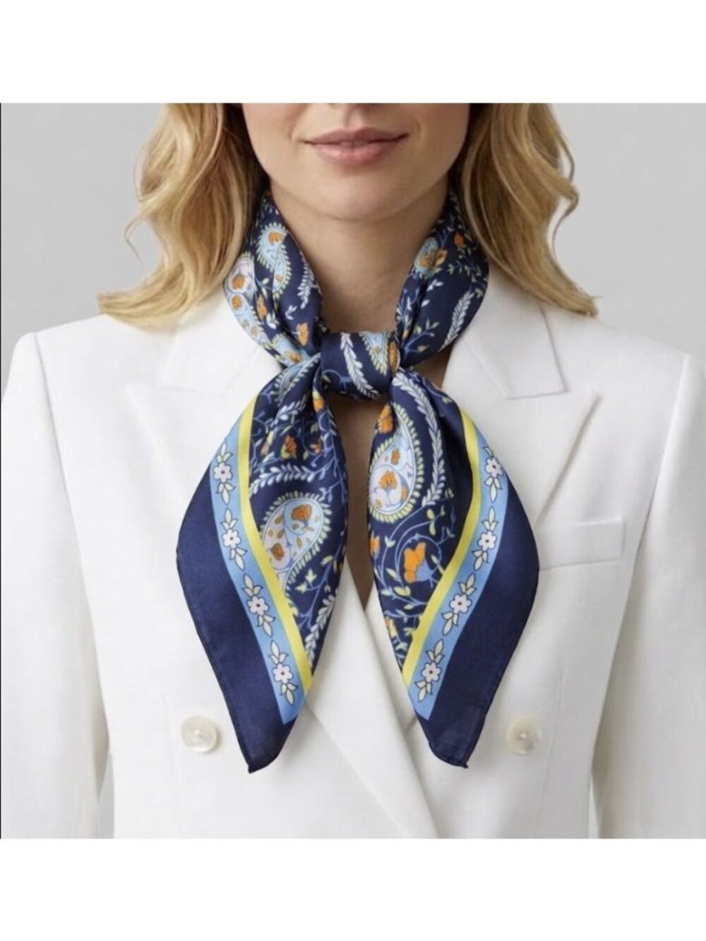 Luxury Silk Feel Square Scarf Elegant Floral Geometric Paisley Neck Wrap Bandana